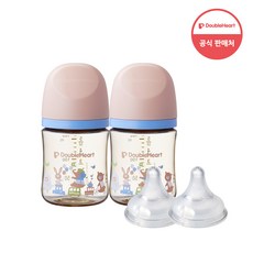 더블하트 모유실감 3세대 PPSU 디어프렌즈 트윈팩 160ml+젖꼭지(2입), 1개 - 디얼프렌즈