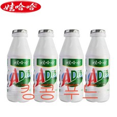 <킹콩푸드>와하하 AD칼슘우유 AD우유 칼슈우유 중국음료 220mlx.4.병, 1개, 220ml