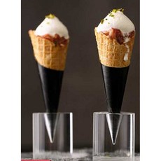 콘 아이스크림 거치대 투명 아크릴 홀더 스탠드 꽂이 진열대, 1개, 원통형 (25x30mm))