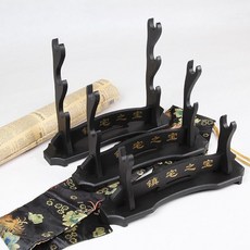 검도다이 받침대 거치대 스탠드 진열대 벽걸이 죽도 탁상 프레임 세우기 검좌대 무술 목도, B. 3단 선반(한자무늬)