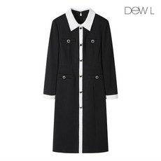 듀엘 배색 버튼 원피스 D194MSE048 BK