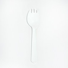 커피바바 화이트 스포크 포크숟가락 개별포장, 1개, 100개