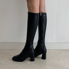 [앤드블랑] 어텀 윈터 스판 가죽 스웨이드 미들굽 롱부츠 (6cm)