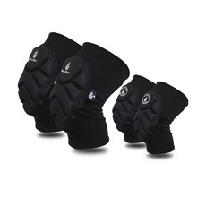 파워텍터 무릎 팔꿈치 보호대/세트 POWERTECTOR 스노우보드, 프리 사이즈, 블랙 무릎 보호대 및 팔꿈치 보호대(1쌍)