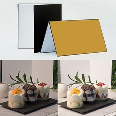 리원스튜디오 A4 접이식 조명 빛반사 그림자보정 촬영소품 휴대용반사판, 1개, 2. A4-2중 블랙+골드(후면 화이트)