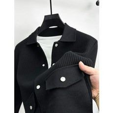 가디건 레트로 남성 폴로넥 재킷 일상룩 데일리