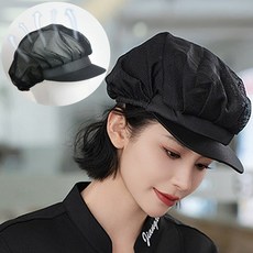 굿즈미 흑백 요리사 주방모자 위생모, 2개, 블랙 망사