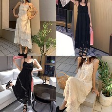 플라워펀칭자수레이스 플레어롱원피스