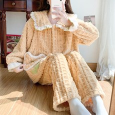 추동 350g 초두꺼운 보온털 항모제모 임산부 잠옷 산모 수유 산후조리