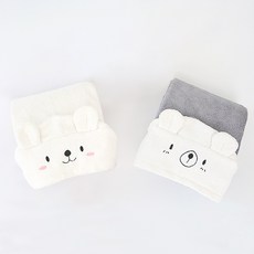 베베라온 유아용 밤부 후드 바스 타올, 뭉이, 1개 - 베베라온