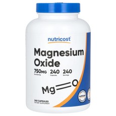 뉴트리코스트 마그네슘 옥사이드 750mg 캡슐 글루텐 프리, 1개, 240정