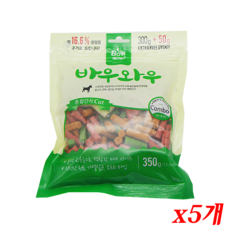 바우와우 혼합간식 커트 350g x 5개 국내산간식, 1팩 - 바우와우혼합간식