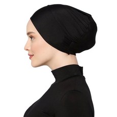 히잡 이슬람 무슬림 이란 인도 스포츠 모달 새틴 언더 캡 아바야 여성용 저지 터번 인스턴트 헤드 랩 모자