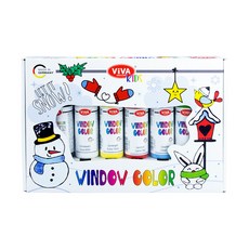 비바 글라스 데코 스티커 펜 키트 LET IT SNOW 90ml Viva Window Color - 아트모스미션2화이트