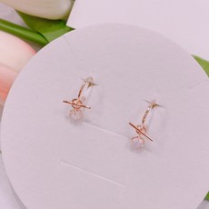 오에스티(OST) 철산점 SPRING 핑크오팔 하프링 실버 귀걸이