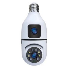 렌즈 V380 APP 카메라 듀얼 돔 4MP 헤드 무선 인터콤 IP Yoosee CCTV 베이비 램프 컬러 PTZ E27 모니터 소켓 보안 풀, 3) V380 32GB