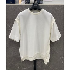 리버클래시 24S/S 아이보리 사이드 절개 오버핏 반팔 티셔츠 (LKS41338)