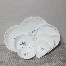 미국 코렐 접시 찬기 앞접시 3절 나눔 칸 백합 리틀블루 루즈트리오, 1개, 리틀블루원형접시소