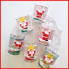 (별산타)(3온즈*6개)크리스마스 캔들 양초 젤캔들 만들기 키트, 화이트머스크, 핑크, 6개