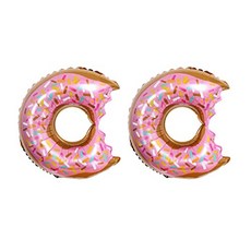 2Pcs 25 Donut Balloons with Sprinkle Foil Balloon for Donut Party Birthday Indoor Outdoor Toy for Kids Party Decorations Supplies, 본상품