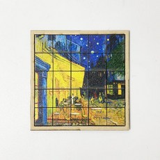 (TD) 우드타일 티코스터(명화)-1인세트, 카페레라스