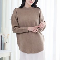 바이단미 MADE 여성용 풀오버 스웨터 라운드넥 오버핏 도톰 소프트 벌룬 루즈핏 니트