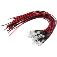 20pcs 프리 와이어드 3mm 웜 화이트 LED 램프 조명 세트 12V 18V 열차 레이아웃용, 5mm, Warm White