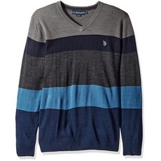 해외 폴로 U.S. Polo Assn. Mens All Over Striped V-Neck Sweater PROD2060000413 스웨터