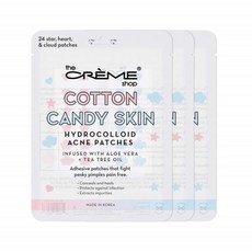 The Crème Shop Cotton Candy Skin Hydrocolloid Acne Patches Healing Dots/Stickers Treatment with Sa, 1개 - 스킨코튼