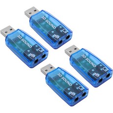 Hsthe Sea 스피커 또는 헤드폰 연결용 5.1 USB 사운드 카드 외장 오디오 어댑터 4개로 구성된 Hstea 팩 1443768, 1개