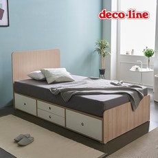  데코라인 코넬 피카 일반 수납 침대 SS+독립매트 DKN069C, 화이트 