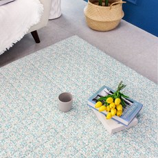 아르떼베딩 싱글 요커버+솜포함 국산 순면 누빔 요매트 S_105X180X5cm, 메리골드 블루