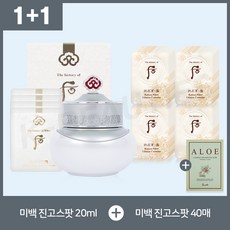 [1+1 특별 증정] 더후 공진향 설 미백 진고 스팟 20ml + 40매 [+션리 마스크팩 1매 증정], 설 미백 진고 스팟 20ml+40매