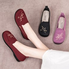 꽃소담 중년여성 발편한 메쉬 통기성 스니커즈 자수 엄마 워킹화 60대70대80대 HZHF355
