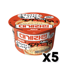 어쩌다사장 대게라면 매운맛 큰컵 큰사발 105g x 5개