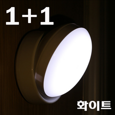 니녹 [1+1] LED 360도 건전지형 무선센서등 동작감지 조명 현관 화장실 간접조명 탈부착식, 2개, 화이트(건전지형)
