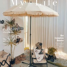 캠핑 파라솔 메이튼 레드와일드 그늘막 비치 방수, 태슬우산(십자형우산베이스포함/시멘트바닥용)
