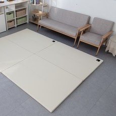 엘키즈 프리미엄 일반 폴더매트, 네츄럴크림, (4단)100x200x4cm