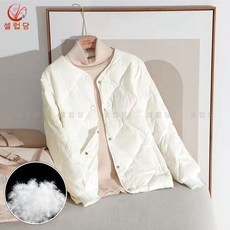 셀럽당 여성 패딩 가을 겨울 오리털 경량 패딩 경량 숏 박시 야구복 코트