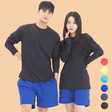 라틱 남자 여자 래쉬가드 상하의 세트 수영복 루즈핏 비치웨어, XL(공용), 블루