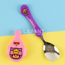 홈앤키즈 브롤스타즈 위생도시락스푼케이스세트(레온 샌디) 포카락 포크숟가락 휴대용 수저, 샌디