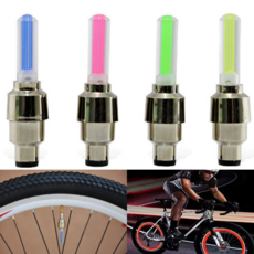 자전거 밸브캡 튜브캡 야광 LED 라이딩 발광 싸이클 휠 마개, 그린