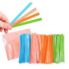 체크도트 페트빵끈(12cm) 약1000개 포장 리본끈, 체크오렌지