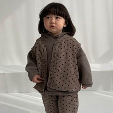 유아조끼 겨울 아동 아기 여아 남아 도트봉봉베스트
