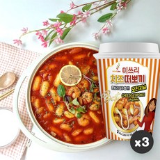 미쓰리 치즈 컵떡볶이 3개 오리지널 떡볶이 소스 양념 모짜렐라, 133g