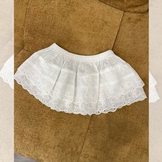 레이어드스커트 면레이스 아동 캉캉 치마 여아 플리츠 쉬폰 스커트