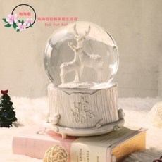 크리스마스 사슴 크리스털 볼 세트 설화광 귀요미 팔음합 커플 남자 생일 선물, 08 사쿠라의 꽃 블루(음악+채등+자동 눈꽃