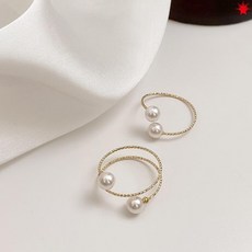 MEIISEO 여성 진주 반지 여성 패션 소품 계절 아이템 예쁜 반지