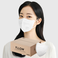 플로우 KF94 귀안아픈 숨쉬기편한 새부리형 마스크 대형, 5개입, 20개, 화이트