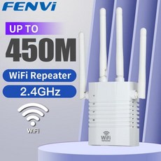 WIFI 와이파이 무선 랜 확장기 증폭기 부스터 증폭확장기 FENVI 리피터 450Mbps 하이 안테나 네트워크 신호 범위, 1개, 2) EU 플러그